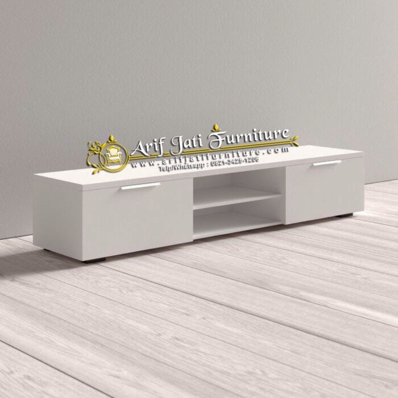 Meja TV/Kabinet TV Minimalis Kayu Jati Warna Putih Duco