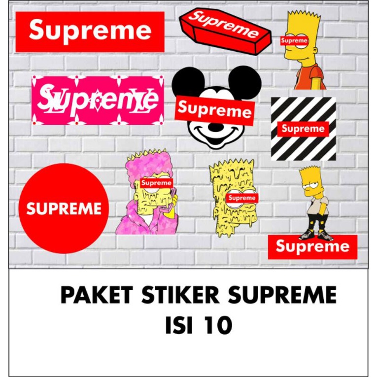 

Paket Stiker Brand Supreme Isi 10pcs Stiker Graftac Anti Air High Quality
