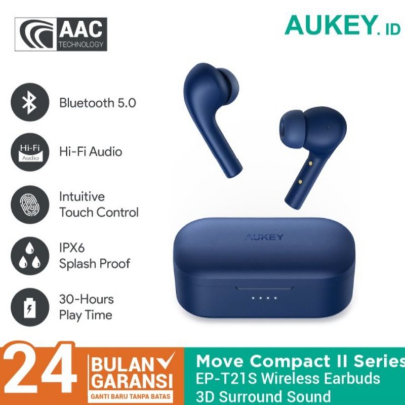 Headset /TWS Bluetooth Aukey EP-T21S Move Compact II 3D Surround Sound