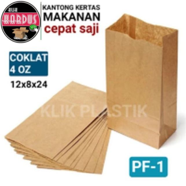 

KANTONG KERTAS MAKANAN 4OZ COKLAT KECIL/PAPER BAG PAPERBAG TAS KERTAS