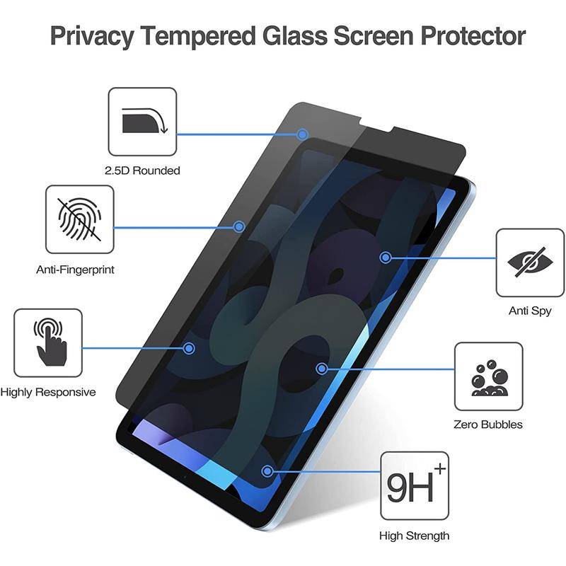 Pelindung Layar Tempered Glass Anti Spy Untuk iPad Pro 11 12.9 2018 2020 2021 Air 5 4 3 2 9 8 7 6 10.2 9.7 Mini 6 5 4 3 8.3