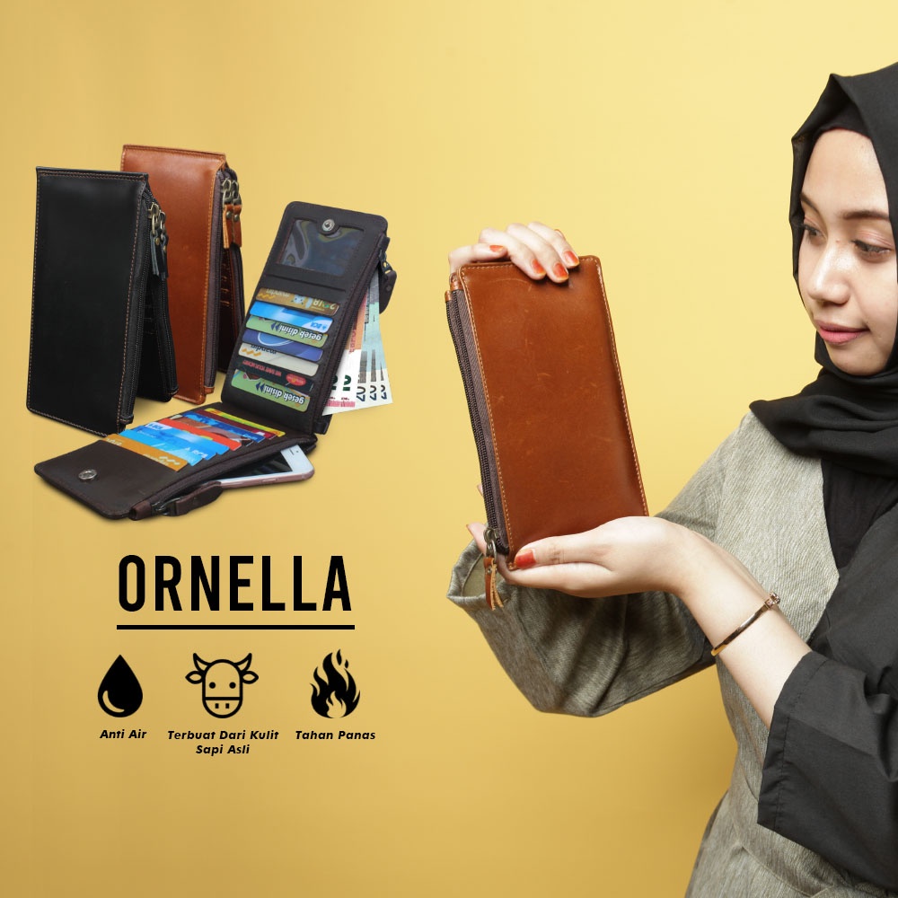 DOMPET WANITA DOMPET PANJANG DOMPET WANITA KULIT ASLI ALICE TANPA LOGO / DOMPET POLOS AD03