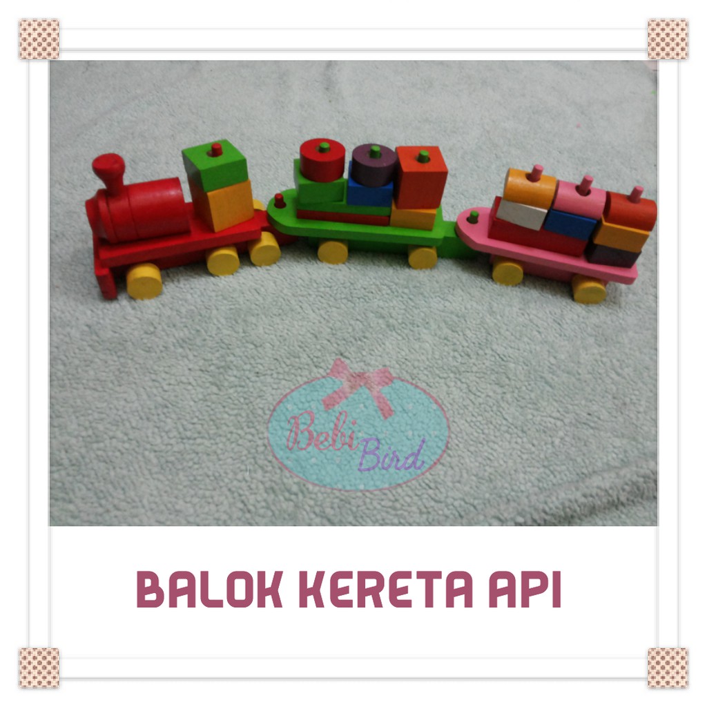 Mainan Edukasi Balok Kereta Api // Mainan Kayu Anak murah