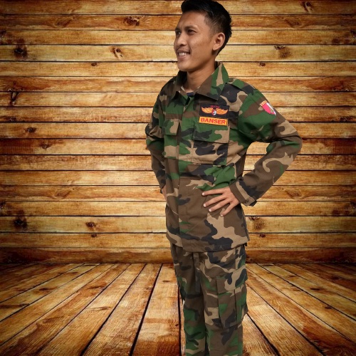 BIG SIZE (M-XXXXL) (BONUS NAMA) Seragam PDL  Banser Full Atribut Loreng NATO/US TUA Murah Berkualita
