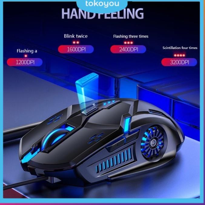 ☆ Mouse Gaming RGB G5 Kabel 6D 4-Speed 3200 DPI Mouse Gaming ✶