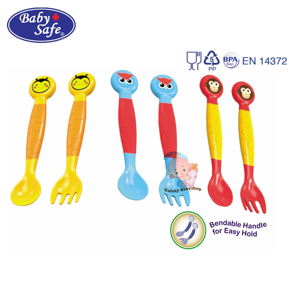 Baby Safe Spoon &amp; Fork Sendok Makan Bayi Lucu