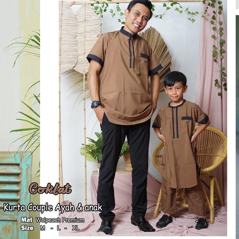 ☻AS0961➤ BossGamis Koko Couple Ayah Dan Anak Terbaru 2021 | Baju Koko Couple Keluarga | Baju Koko De
