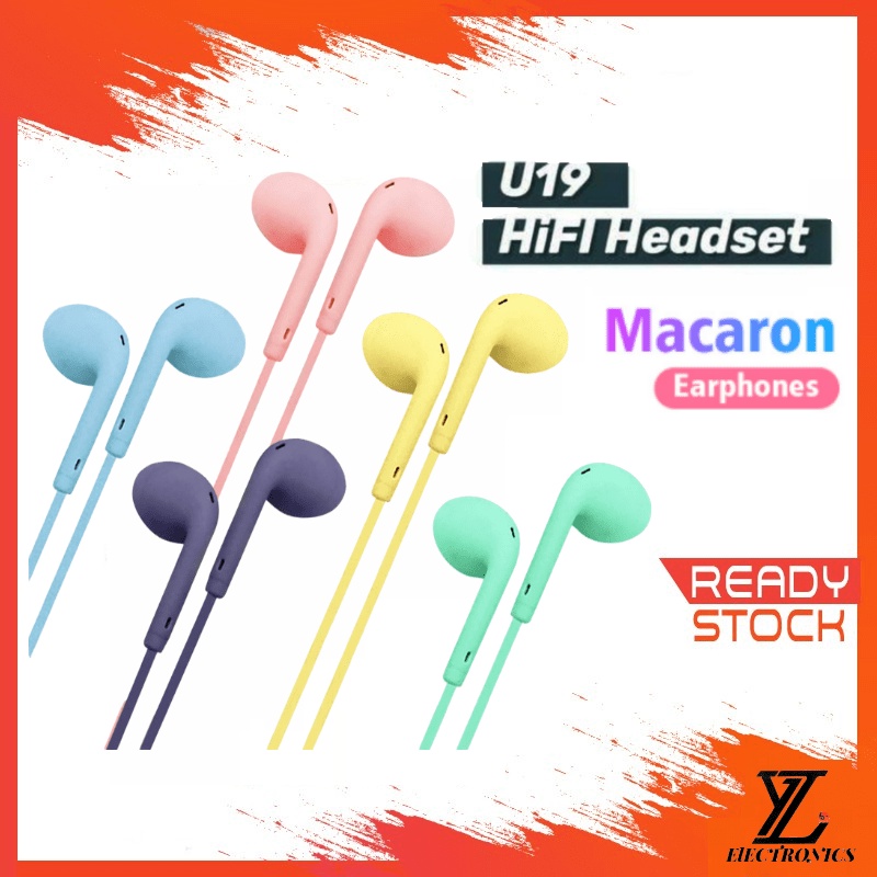 ⚡YZ COD Headset Macaron Matte U10 / Handsfree U10 Macaron Mate Color Hifi Extra Bass JKT H681