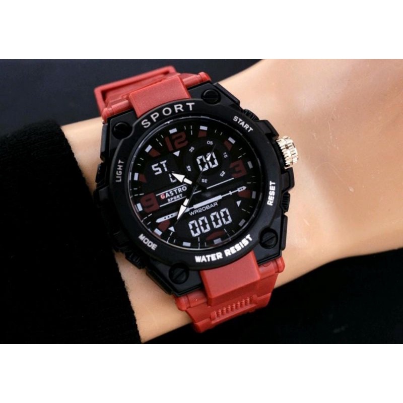 Jam Tangan Sport Jam Tangan Pria Besi Rubber Jam Tangan Anti Air