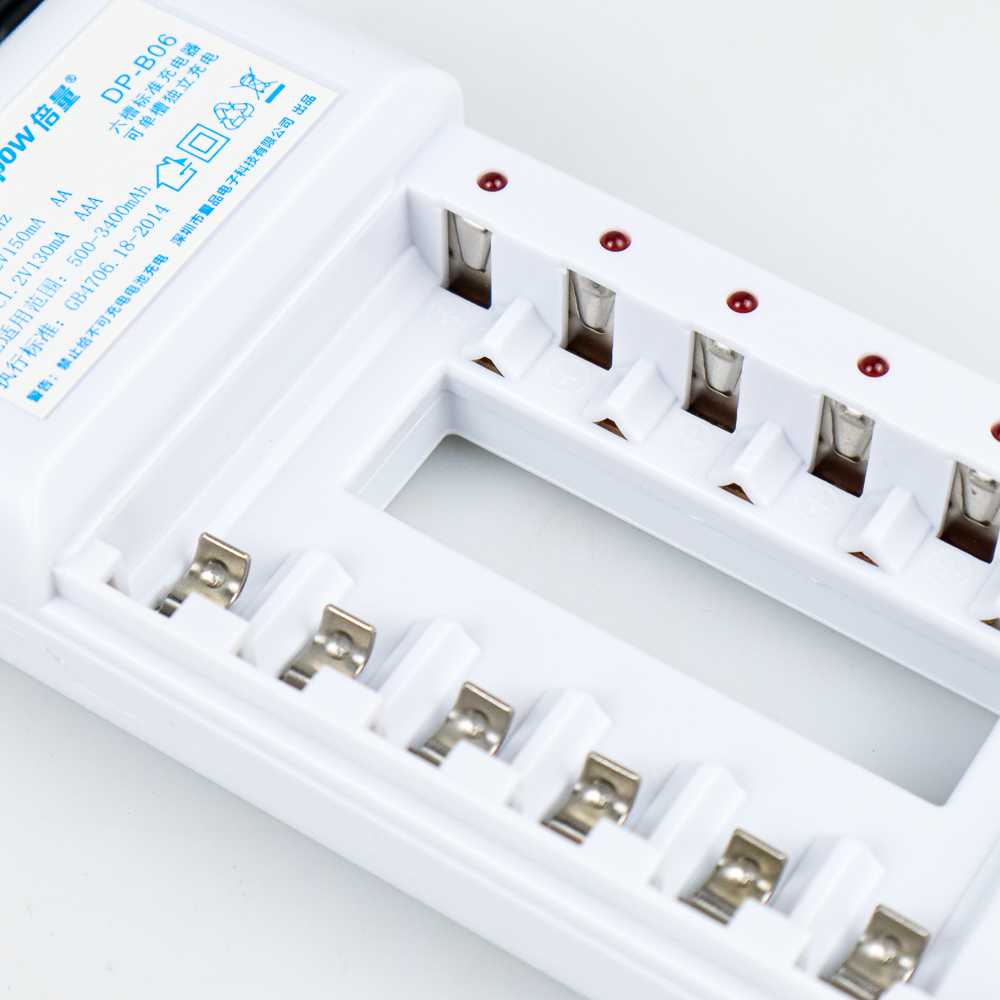 Charger Baterai 6 slot AA/AAA with 6PCS AA 1200mAh - DOUBLEPOW DP-B06