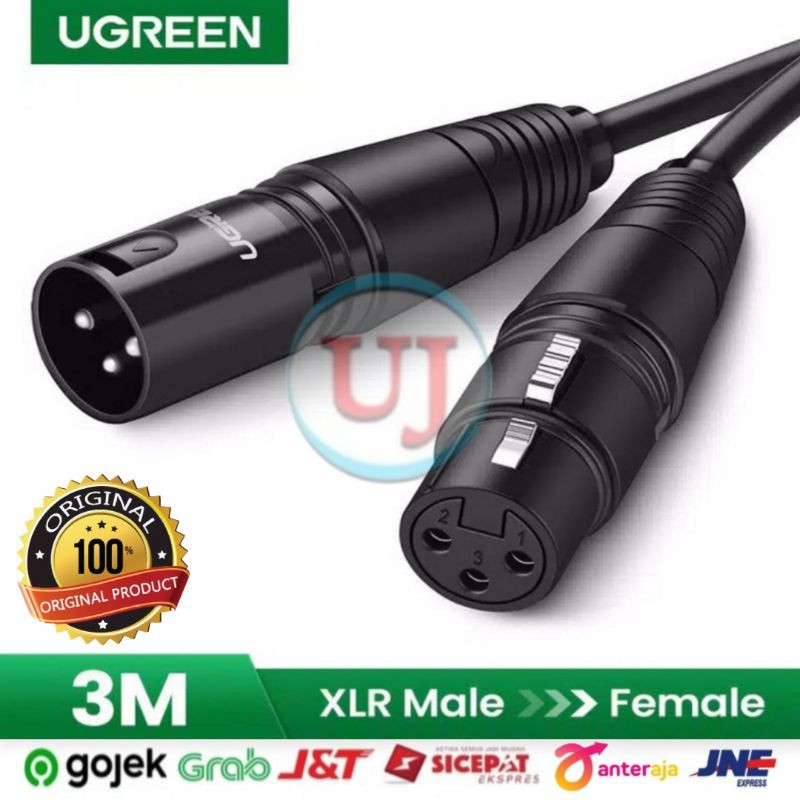 UGREEN Kabel XLR Male to Female 2Meter Karaoke Microphone AV130