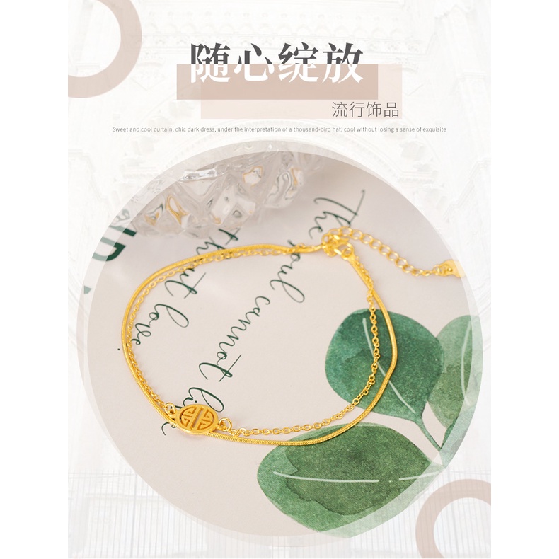 Gelang Kaki Lapis Emas Asli Kadar 375 Gaya Klasik Minimalis Untuk Wanita