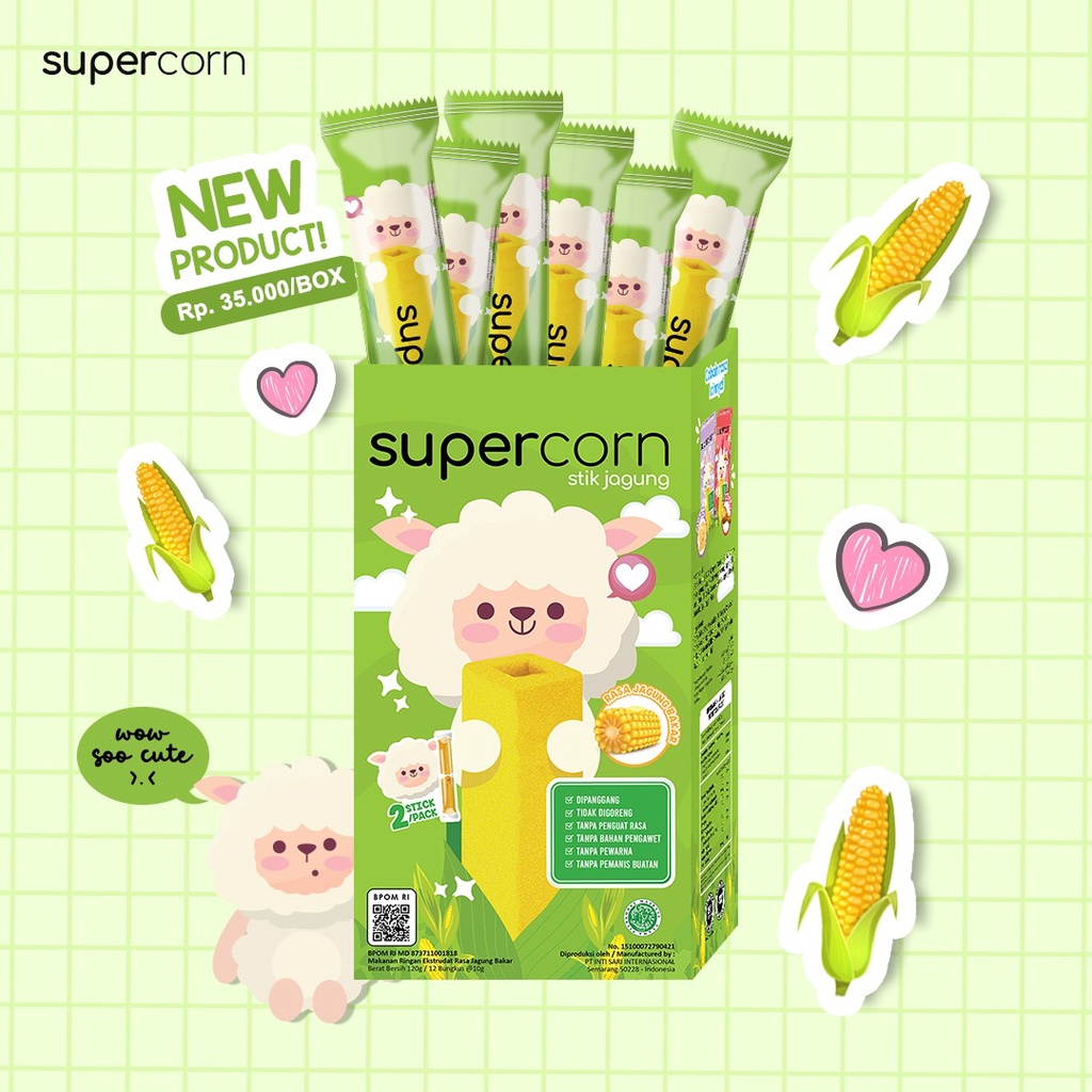 Supercorn Corn Stick - Camilan Stik Jagung 120gr (isi 12pcs)