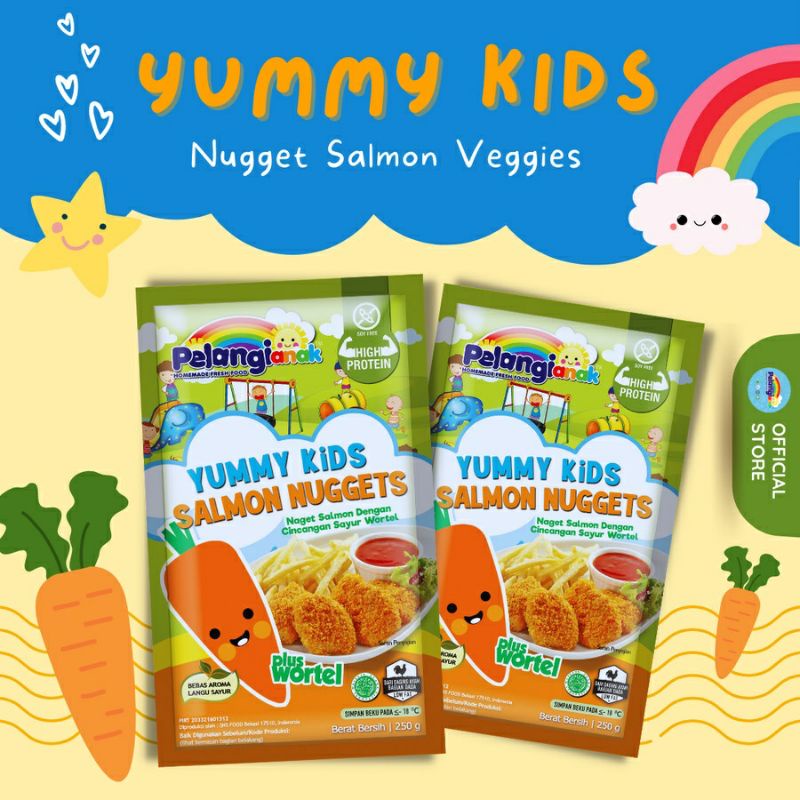 

Yummy Kids Salmon Nugget Veggie PELANGI ANAK TANPA MSG TANPA PENGAWET