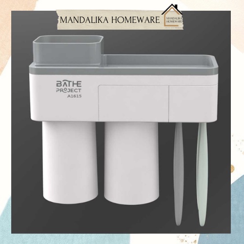 Rak Kabinet Gantung Tempat Sabun Odol Dan Sikat Gigi Kamar Mandi Tempel Dinding 2 Cup Holder Smartph