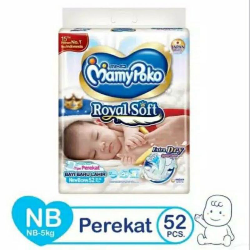 Mamypoko Royal Soft Newborn 52 Pcs