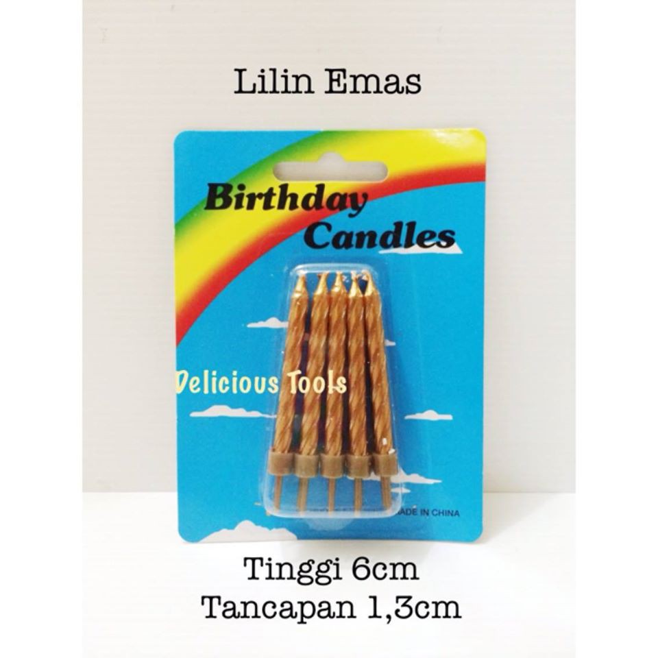 L027 Lilin Emas candle cake kue ulang tahun baking