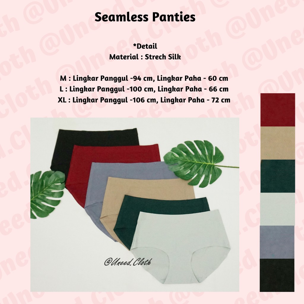 Uneed Cloth SEAMLESS  PANTIES CELANA  DALAM  WANITA TANPA 