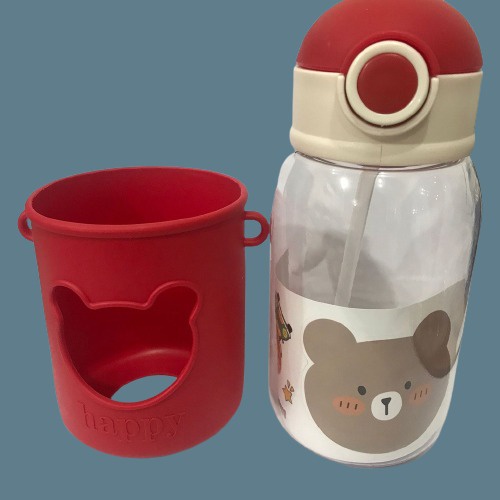 BOTOL MINUM ANAK TALI PANJANG 620ML BERUANG POUCH  [SWEETSPACE]