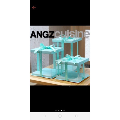 wadah tempat kotak kue box mika hantaran lamaran nikah transparent cake box tanpa pita