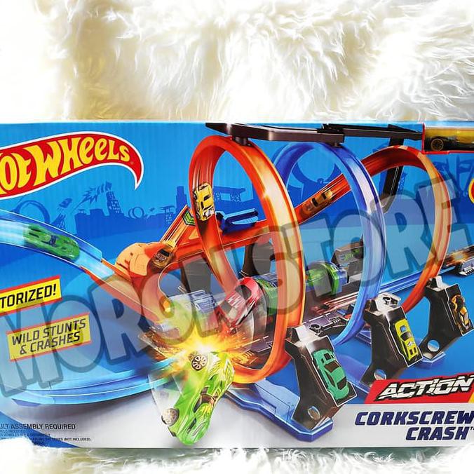 Hot Wheels Hotwheels Corkscrew Crash Track Set Original Mattel Hasbro - Termurah 