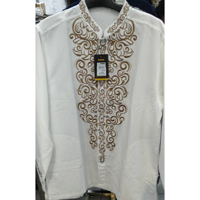 Baju Koko Bordir Original S135 Branded lengan panjang