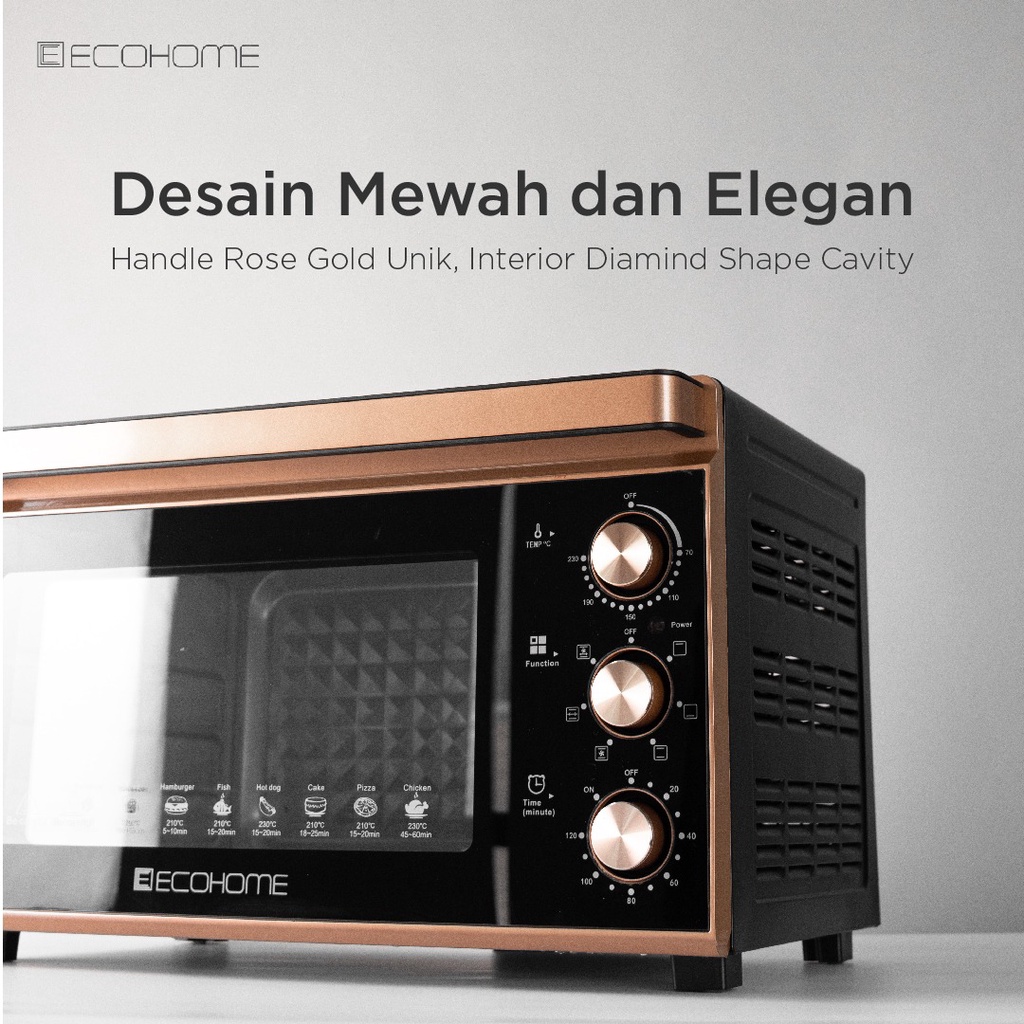[Reguler/Cargo] ECOHOME Oven Listrik ECOHOME Electric Oven Noble Series EON-888 48 Liter