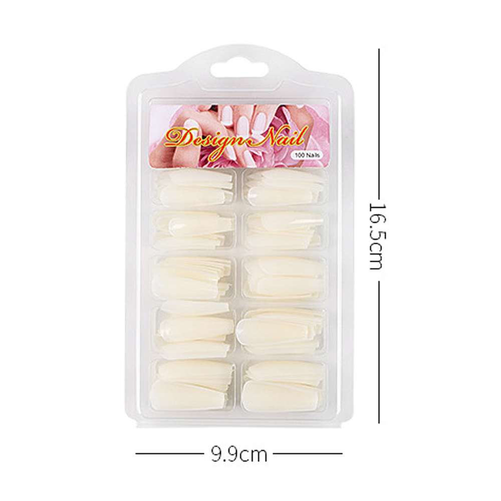 MXBEAUTY Transparent DIY Nail Art Tips Acrylic Coffin Fake Nails Ballerina False Nails Press on Nails for Nails Extension 100Pcs Natural Full Cover Manicure Accessories