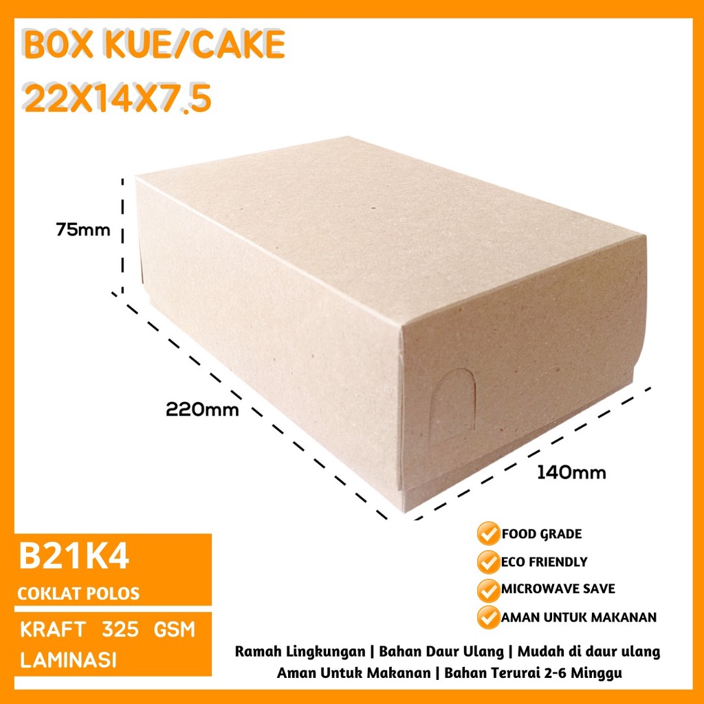 Dus Brownies Dus 22x14 Box Brownies (B21K4-22X14X7.5 Cm)