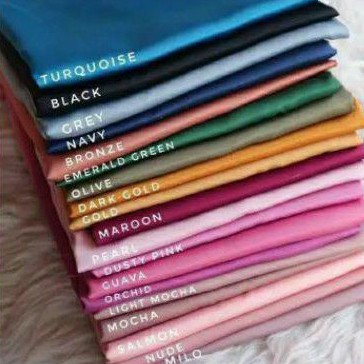 Kain Velvet Satin Silk Polos Meteran Bahan Hijab Dress