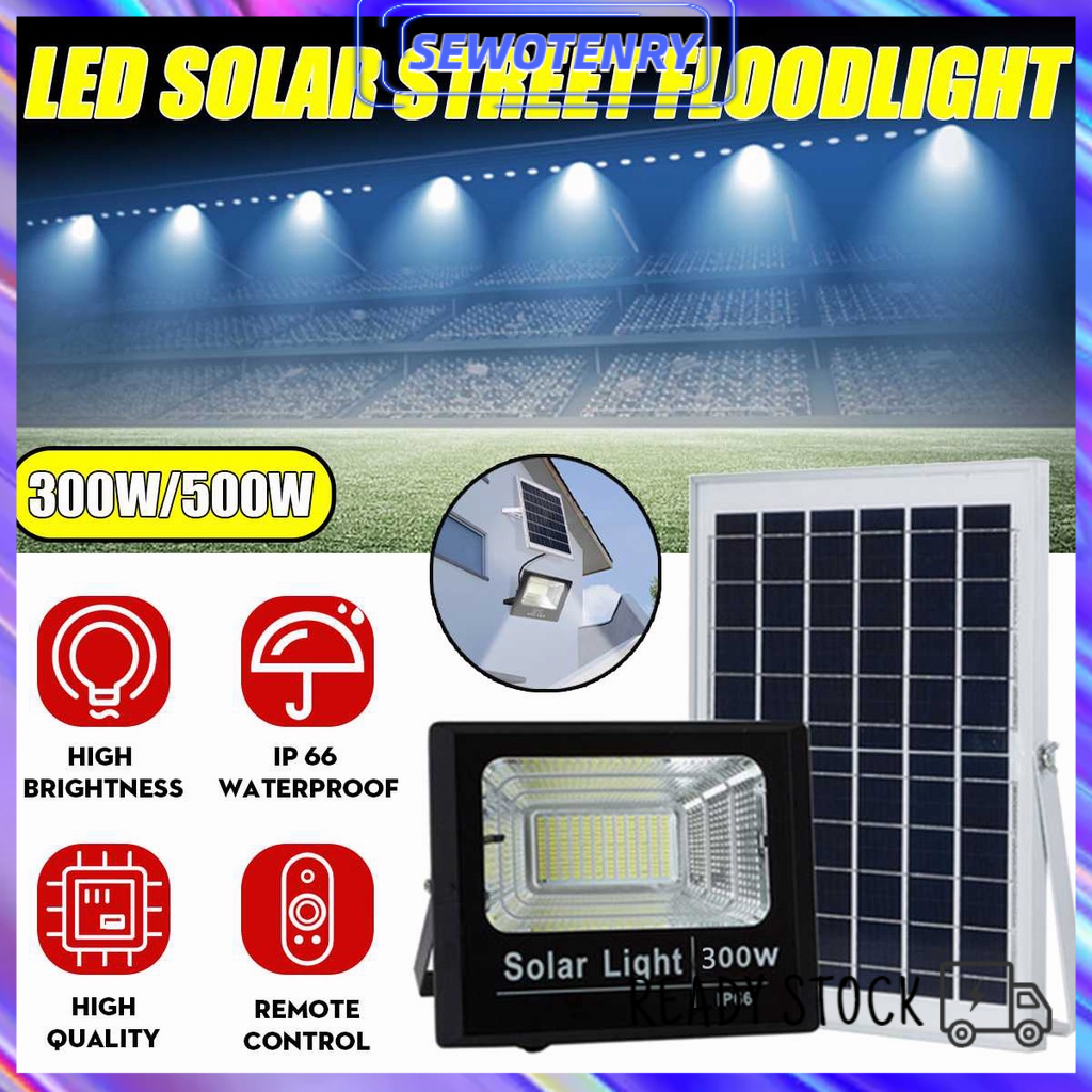 【COD】NEW LAMPU SOROT SOLAR CELL / 500 Watt LAMPU LED TENAGA MATAHARI / LAMPU PANEL SURYA / LAMPU TEMBAK SOLAR CELL 30W/100W/200W/300W