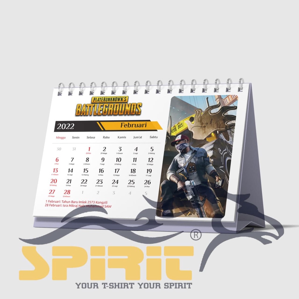 

kalender meja duduk 2022 custom PUBG terbaru murah
