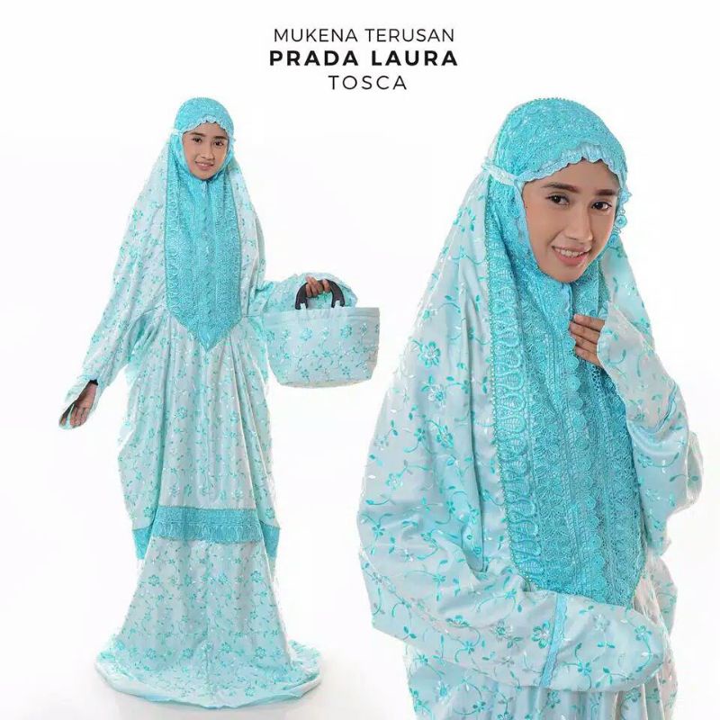 Mukena Terusan Prada Laura / Mukenah Dewasa Sutra Paris