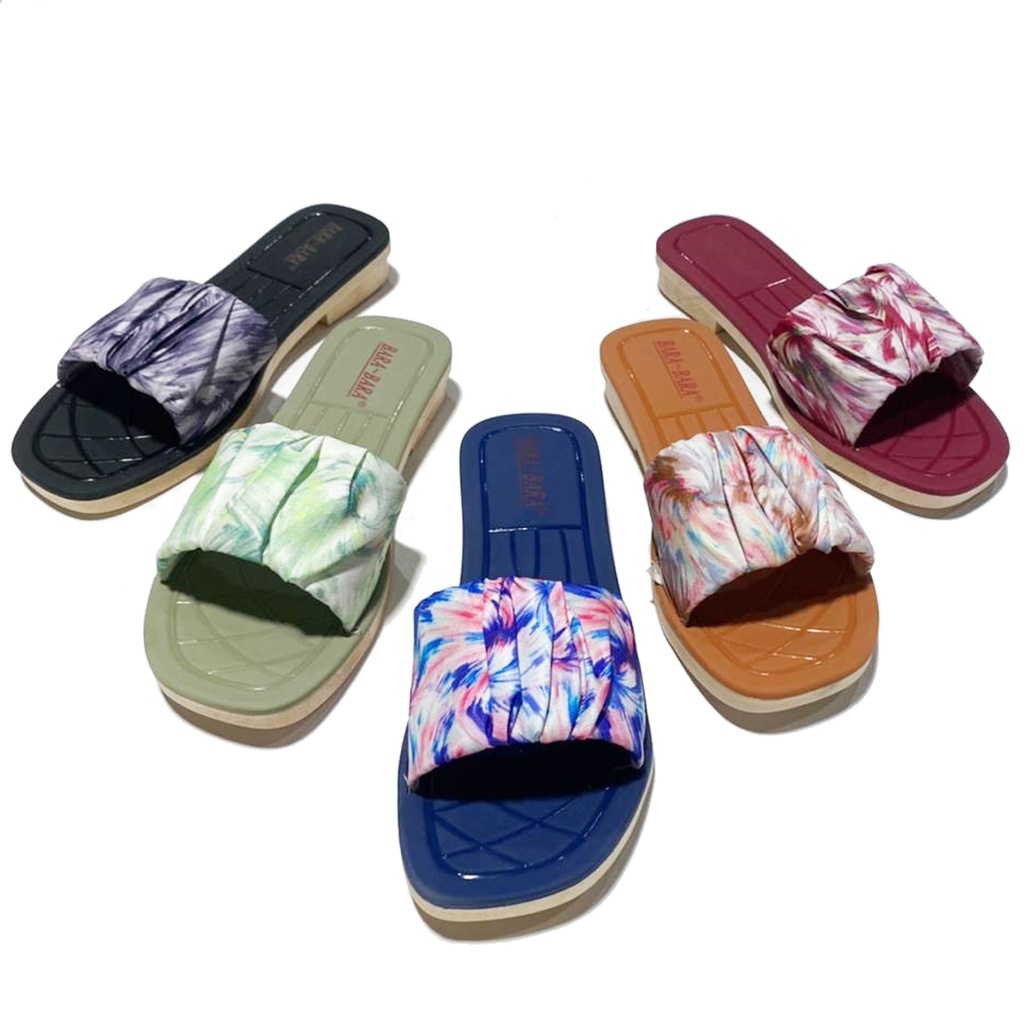Bara~Bara Sandal Jelly Kokop Pita Kerut Abstrak 1186-KKKB (P4)