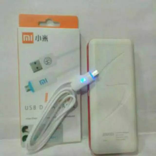 Mi Xiomi USB Data Charger Cable Kabel Indicator LED Nyala Merah & Biru Kabel Charger