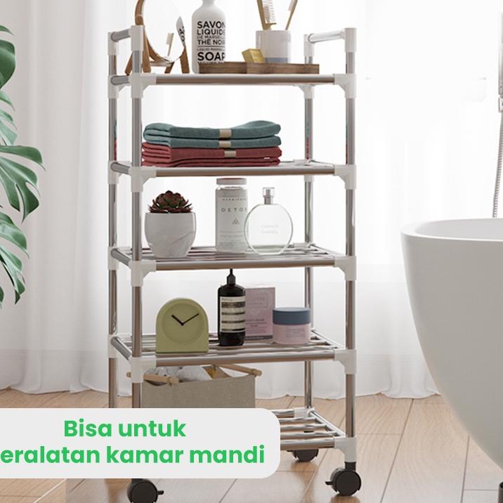 ✭Promo JL6WT Greenland Rak Dapur Rak Peralatan Dapur Tempat Panci Wajan Rak Penyimpanan Rak Kamar Ma