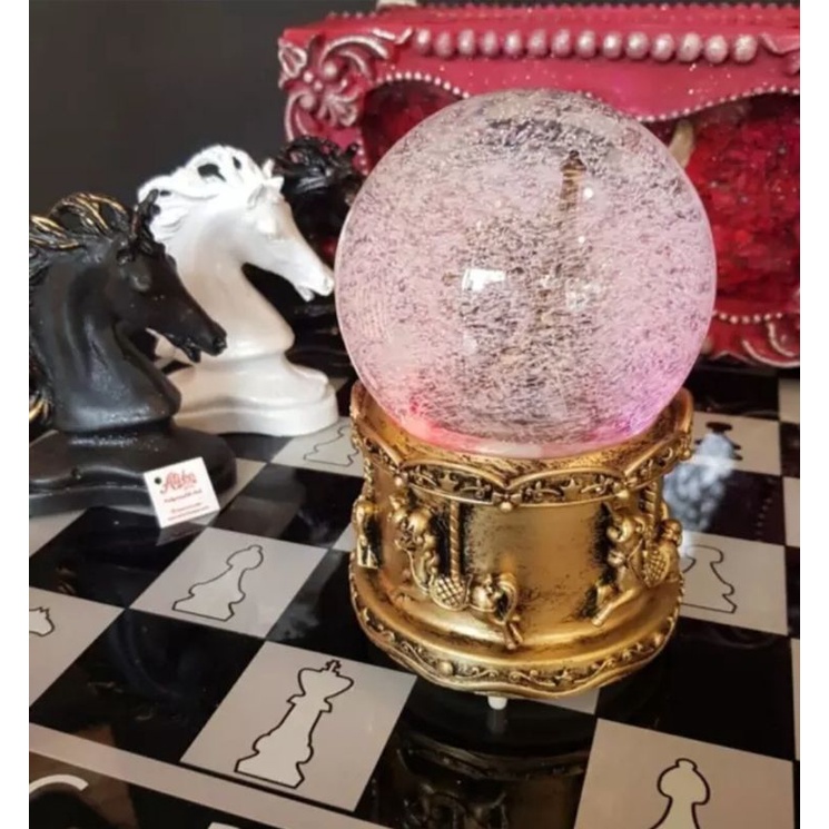 Snowball paris besar souvenir snowglobe paris 16cm dengan musik dan warna lampu