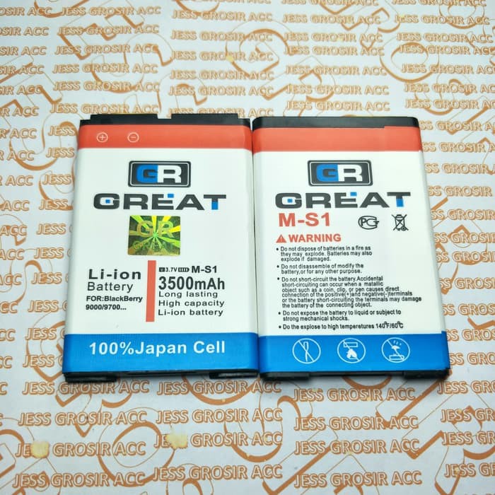 Baterai Battery GREAT Double Power BLACKBERRY BB M-S1 MS1 , ONIX , BOLD