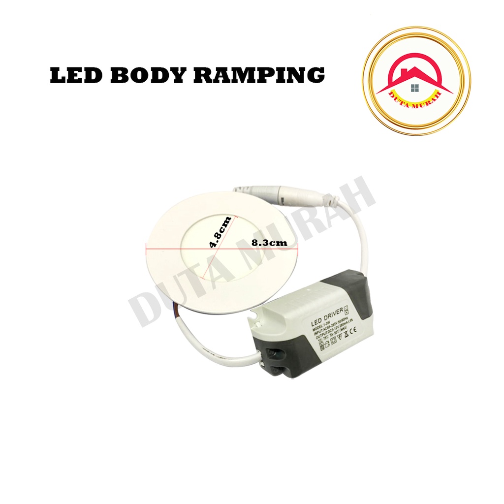 Lampu LED Downlight Panel 3W 3 Mata