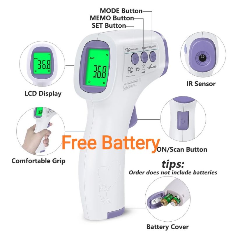 Thermometer Infrared HT-668 bisa mengukur suhu tubuh dan benda dengan akurat dalam jarak +-10cm /COD