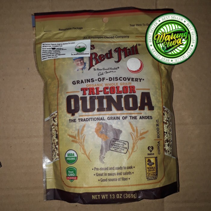 

Bob red mill - organic whole grain tri color quenoa 369 gram