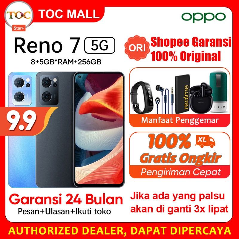 OPPO Reno 7 5G RAM 8GB ROM 256GB Original Garansi Resmi Termurah OPPO