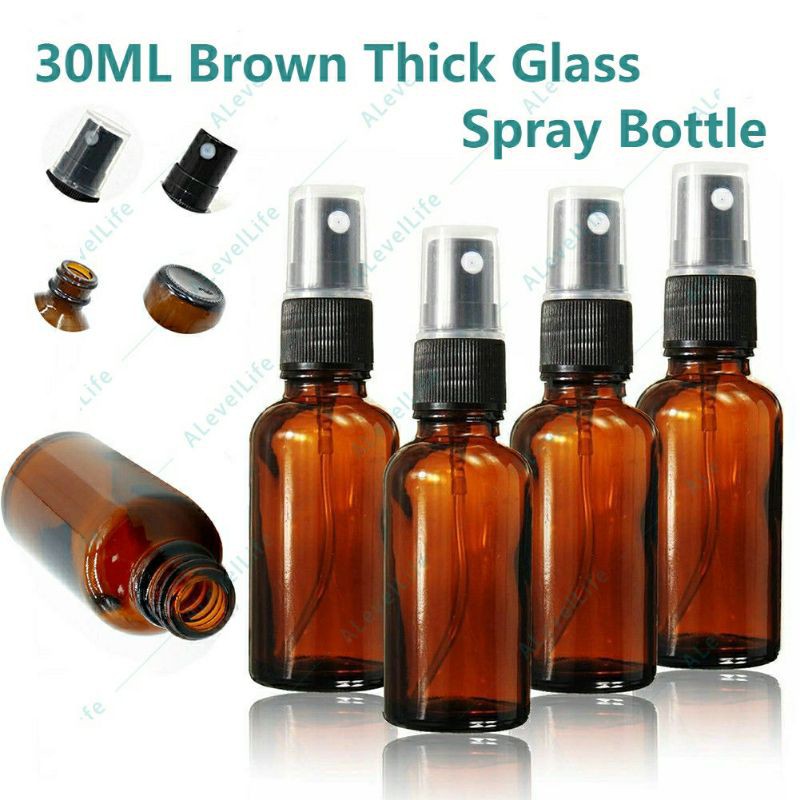 Botol Spray Kaca Amber 30ml tebal