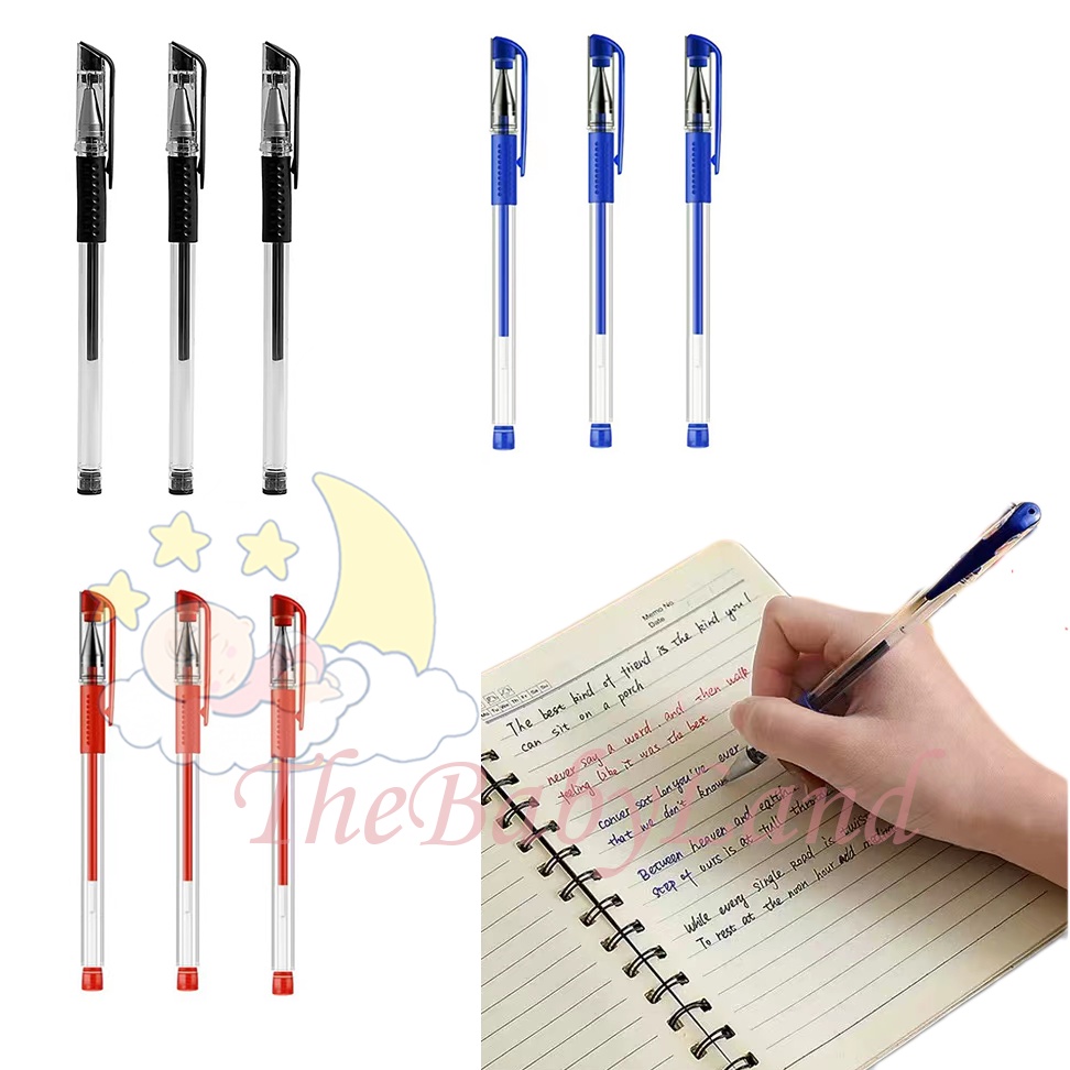 

[1KG 216PCS] Babyland Pulpen Gel Ink 0.5Mm Alat Tulis Kantor Sekolah Pena Pen Tinta Cair Standart Warna Merah Hitam Biru