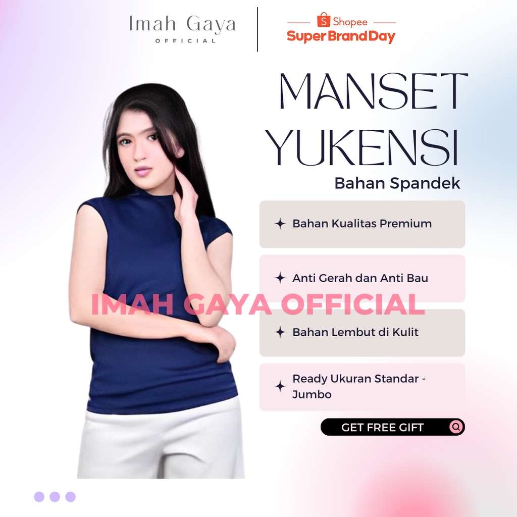 Baju Manset Yukensi BAHAN LICIN SPANDEK PREMIUM  Wanita Dewasa Standar &amp; Jumbo Polos Spandek Jersey High Quality