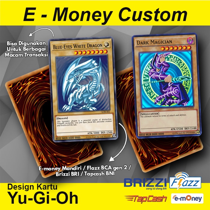 YuGiOh - Kartu Uang Elektronik Emoney Flazz Brizzi Tapcash 2 Sisi