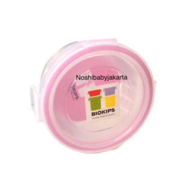 Komax biokips pink bulat 240 ml / Food Container / wadah menyimpan MPASI