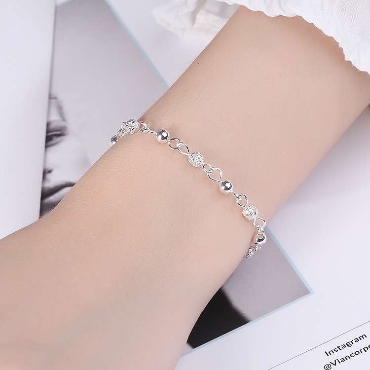 SANGCAKRA COD - Gelang Titaniun Perak Diamond Titanium Premium Lapis 18K Anti Karat Berlian Korea Gelang Serut Adjustable SIMPLE Bracelet Korea Fashion Cakar Sederhana Berlian Diamond Wanita Cewek Remaja -GT9