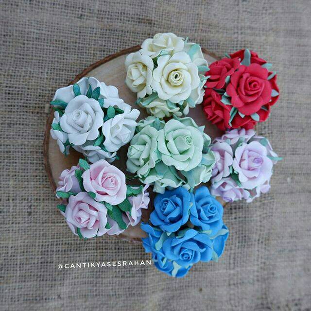 Bunga Spons Mawar Scrapbook Mahar