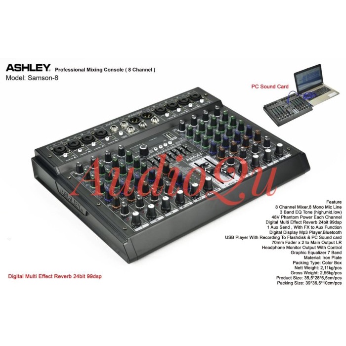 Produk Terbaru Mixer Audio Ashley Samson 8 / Samson8 Original 8 Channel